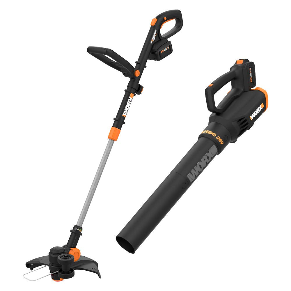 20V 12‘’ Cordless String Trimmer & 360 CFM Leaf Blower Combo, 2 × 4.0 Ah Batteries & Charger Included, WG930.3