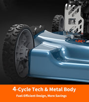 SENIX 20 Inch 144cc Gas Lawn Mower | 4 Stroke Push Mower for Lawn Care with Side Discharge, 5-Position Height Adjustment, Steel Deck, Fuel Efficient Engine for Medium to Large Yards, Lawn, Garden