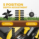 Load image into Gallery viewer, Upgraded EVEAGE 16-Inch 15 Amp Electric Dethatcher &amp; Scarifier, 5-Position Depth Adjustment, 14.5gal Collection Bag, Increases Lawn Health, EDS16S