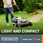 Load image into Gallery viewer, WORX 14" Cordless Lawn Mower, 2 in 1 Electric Mower Cuts Quietly, Compact &amp; Lightweight Push Lawn Mower with 6-Position Height Adjustment for Small Yards, 2 Batteries &amp; Charger Included, WG779